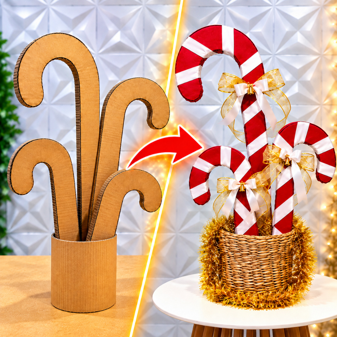Moldes Bengalas de Natal Gigantes de Papelão